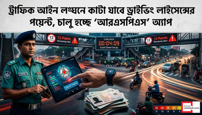 ট্রাফিক আইন লঙ্ঘনে লাইসেন্সে পয়েন্ট কাটা, শূন্যে নামলেই স্থগিত বা বাতিল